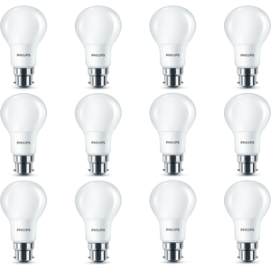 Philips 8w Led B22 Bayonet Cap Light Bulbs Frosted 60w Warm White 12 Pack Philips 8w Led B22 Bayonet Cap Light Bulbs Frosted 60w Warm White 12 Pack