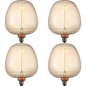 Loops 4 Pack Amber Glass 4w E27 Led Light Bulb - Non-Dimmable Warm White - 320lm 2000k Loops 4 Pack Amber Glass 4w E27 Led Light Bulb - Non-Dimmable Warm White - 320lm 2000k