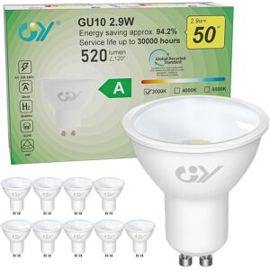 Gy Gu10 2.9w Class A Ultra Energy Efficient Led Bulb 3000k Warm White,520lm Ene Gy Gu10 2.9w Class A Ultra Energy Efficient Led Bulb 3000k Warm White,520lm Ene