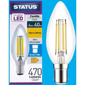 Status 10x 4w (=40w) Led Filament Clear Candle Light Bulbs, Sbc, B15, 2700k B15d Lamps Status 10x 4w (=40w) Led Filament Clear Candle Light Bulbs, Sbc, B15, 2700k B15d Lamps
