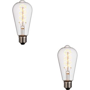 Loops 2 Pack Clear Glass 4w E27 Pear Filament Led Light Bulb Dimmable Warm White 265lm Loops 2 Pack Clear Glass 4w E27 Pear Filament Led Light Bulb Dimmable Warm White 265lm