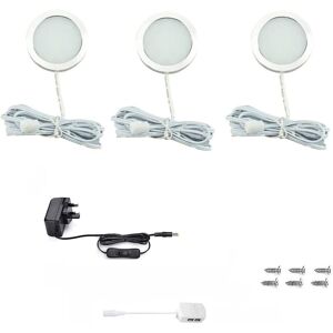 Vlio Under Cabinet Light Kit, Set Of 3, Led Puck Lights, 7.5w, 750lm, Cool Disc Vlio Under Cabinet Light Kit, Set Of 3, Led Puck Lights, 7.5w, 750lm, Cool Disc