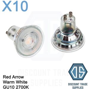10x Red Arrow Lgu4.5dim-27 Gu10 4.5w Warm White 2700k Led Dimmable Bulb 10x Red Arrow Lgu4.5dim-27 Gu10 4.5w Warm White 2700k Led Dimmable Bulb