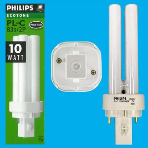 10x 10w Philips G24d-1 2 Pin, Low Energy Cfl Pl-C Light Bulb 830 3000k Lamp 10x 10w Philips G24d-1 2 Pin, Low Energy Cfl Pl-C Light Bulb 830 3000k Lamp