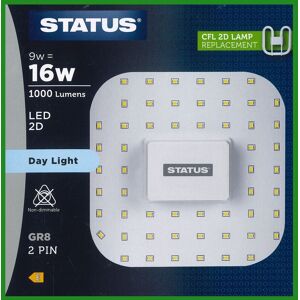 Status 2x 9w =16w Replacement Led Gr8 2 Pin 6500k Daylight White 2d Light Bulb Double D Status 2x 9w =16w Replacement Led Gr8 2 Pin 6500k Daylight White 2d Light Bulb Double D