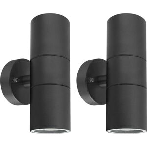 Long Life Lamp Company 2 X Black Stainless Steel Double Outdoor Wall Light Ip65 Up Down Garden Wall Lam Long Life Lamp Company 2 X Black Stainless Steel Double Outdoor Wall Light Ip65 Up Down Garden Wall Lam