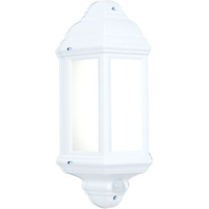 Loops IP44 Outdoor Wall Light Matt White Frosted Traditional Lantern PIR Motion Lamp - Wall Light Loops IP44 Outdoor Wall Light Matt White Frosted Traditional Lantern PIR Motion Lamp - Wall Light