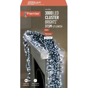 Premier 3000 Led Cluster Indoor Outdoor Christmas Tree Lights With Timer - White Premier 3000 Led Cluster Indoor Outdoor Christmas Tree Lights With Timer - White