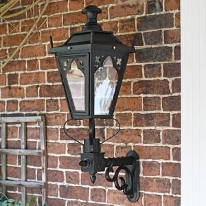 Black Country Metal Works 95 X 48cm Black Gothic Wall Lantern On Royale Bracket Black Country Metal Works 95 X 48cm Black Gothic Wall Lantern On Royale Bracket