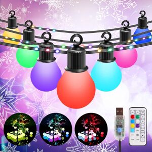 ecowho Ecowho Coloured Festoon Lights Outdoor - 100 Led 41ft Garden Lights Mains Power ecowho Ecowho Coloured Festoon Lights Outdoor - 100 Led 41ft Garden Lights Mains Power