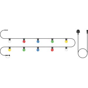 Eagle Festoon String Lights Outdoor Gazebo Ip44 Frosted Mixed Colour - 10 Lamps - 10m Eagle Festoon String Lights Outdoor Gazebo Ip44 Frosted Mixed Colour - 10 Lamps - 10m