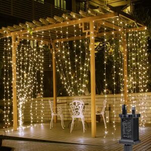 Lepro Curtain Lights Plug In, 3m X 3m 300 Led Warm White Curtain Fairy Lights, Lepro Curtain Lights Plug In, 3m X 3m 300 Led Warm White Curtain Fairy Lights,