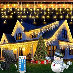 Rjedl Outdoor Solar Christmas Icicle Lights 25+5m/98.5ft 800 Led Solar Icicle String Rjedl Outdoor Solar Christmas Icicle Lights 25+5m/98.5ft 800 Led Solar Icicle String