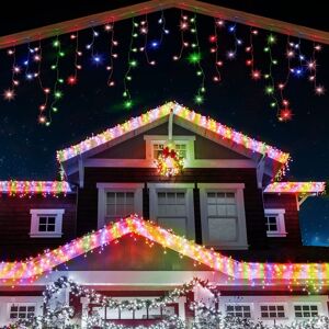 Ansio ® Outdoor Christmas Lights 220 Led 7.5m/24ft Icicle Lights Outdoor & Ansio ® Outdoor Christmas Lights 220 Led 7.5m/24ft Icicle Lights Outdoor &