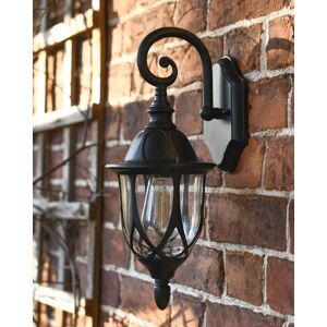 Black Country Metal Works "Clear Glass" Ornate Aluminium Wall Lantern Outdoor Garden Lighting - Ip44 Black Country Metal Works "Clear Glass" Ornate Aluminium Wall Lantern Outdoor Garden Lighting - Ip44