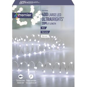 Premier Decorations Christmas Fairy Lights Indoor/outdoor 400 Large White Leds 20m Silver Wire Premier Decorations Christmas Fairy Lights Indoor/outdoor 400 Large White Leds 20m Silver Wire