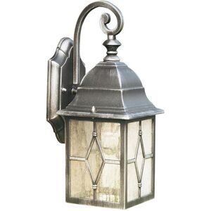 Britalia Black & Silver Outdoor Traditional Lead Glass Down Lantern Wall Light 325mm Britalia Black & Silver Outdoor Traditional Lead Glass Down Lantern Wall Light 325mm