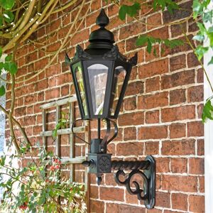 Black Country Metal Works 98cm Black Hexagonal Wall Lantern With Royale Bracket Black Country Metal Works 98cm Black Hexagonal Wall Lantern With Royale Bracket