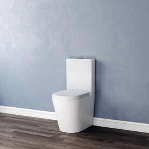 Aica Bathroom Rimless Close Coupled Toilet Soft Close Seat Cistern Round Wc Pan White Aica Bathroom Rimless Close Coupled Toilet Soft Close Seat Cistern Round Wc Pan White