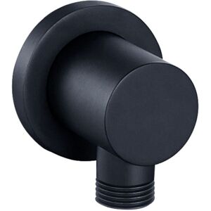 Round Elbow Outlet Valve Shower Connector Matte Black Solid Brass Enki L09 Round Elbow Outlet Valve Shower Connector Matte Black Solid Brass Enki L09