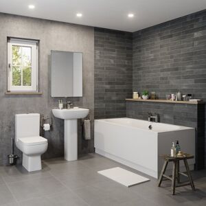 Affine Modern Bathroom Suite Toilet Wc Basin Sink Full Pedestal Double Ended Bath 1700 Affine Modern Bathroom Suite Toilet Wc Basin Sink Full Pedestal Double Ended Bath 1700