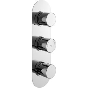 Hudson Reed Round Concealed Shower Valve Triple Handle - Chrome Hudson Reed Round Concealed Shower Valve Triple Handle - Chrome