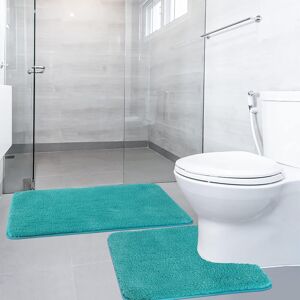 Soanny 2 Piece Non-Slip Bath Mat Set, Luxury Thick Microfiber Shaggy Bathroom R Soanny 2 Piece Non-Slip Bath Mat Set, Luxury Thick Microfiber Shaggy Bathroom R