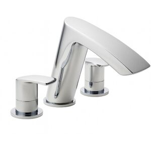 Evg Waterfall 3 Hole Bath Filler Chrome - Modern Dual Control Tap Evg Waterfall 3 Hole Bath Filler Chrome - Modern Dual Control Tap