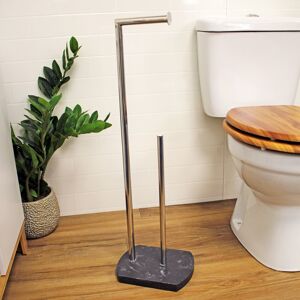 Showerdrape Grey Marble Free Standing Toilet Paper Spare Roll Chrome Storage Tissue Holder Showerdrape Grey Marble Free Standing Toilet Paper Spare Roll Chrome Storage Tissue Holder