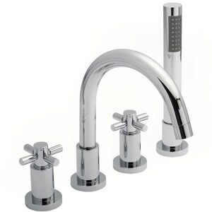 Hudson Reed Tec Crosshead 4 Hole Bath Shower Mixer Tap Shower Kit Hose Retainer Hudson Reed Tec Crosshead 4 Hole Bath Shower Mixer Tap Shower Kit Hose Retainer