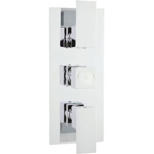 Hudson Reed Art Concealed Shower Valve With Diverter Triple Handle - Chrome Hudson Reed Art Concealed Shower Valve With Diverter Triple Handle - Chrome