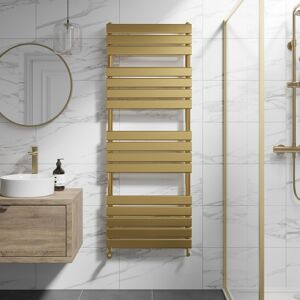 Duratherm Radilux Flat Panel Heated Towel Rail Brushed Brass - 1600 X 600mm Duratherm Radilux Flat Panel Heated Towel Rail Brushed Brass - 1600 X 600mm