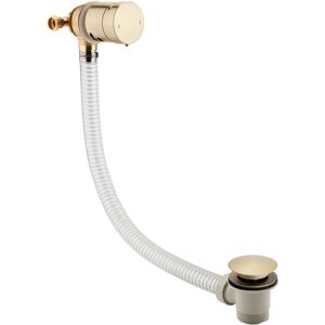 Enki Bath Mixer Tap Filler W/ Overflow & Clicker Waste Round Freeflow Brushed Brass Enki Bath Mixer Tap Filler W/ Overflow & Clicker Waste Round Freeflow Brushed Brass