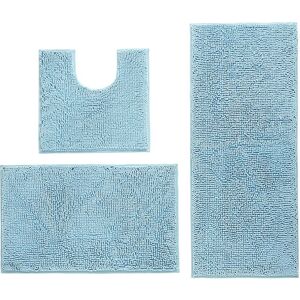 Sodial 3pcs Bathroom Rug Set Non Slip Chenille Bath Rugs Washable Absorbent Plush6195 Sodial 3pcs Bathroom Rug Set Non Slip Chenille Bath Rugs Washable Absorbent Plush6195
