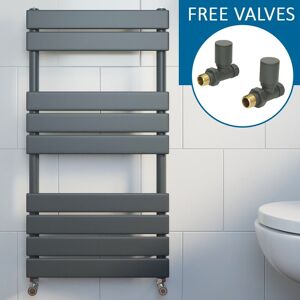 Duratherm Modern Flat Panel Heated Towel Rail Radiator Anthracite 950x500 Straight Valves Duratherm Modern Flat Panel Heated Towel Rail Radiator Anthracite 950x500 Straight Valves