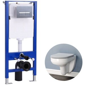 Aica Bathroom Rimless Wall Hung Toilet Wc Uf Soft Close Seat Concealed Cistern Frame Aica Bathroom Rimless Wall Hung Toilet Wc Uf Soft Close Seat Concealed Cistern Frame