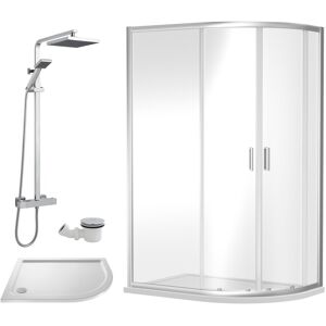 Balterley Ruwa Quadrant Right Offset & Tray With Square Kit & Waste 1200x800mm Balterley Ruwa Quadrant Right Offset & Tray With Square Kit & Waste 1200x800mm