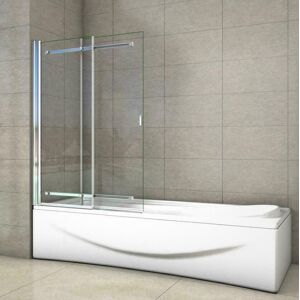 Aica Moderne Design 900x1400mm Chrome Bathroom Sliding Over Bath Screen Safety Glass Aica Moderne Design 900x1400mm Chrome Bathroom Sliding Over Bath Screen Safety Glass