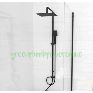 Nes Home Modern Exposed Square Shower Mixer Handset & Riser Rail Kit Matte Black Nes Home Modern Exposed Square Shower Mixer Handset & Riser Rail Kit Matte Black