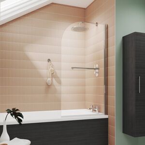 Nuie Round Bath Screen With Towel Rail Frameless Polished Chrome Bathroom Nuie Round Bath Screen With Towel Rail Frameless Polished Chrome Bathroom
