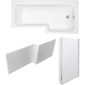 Willesden Bathrooms Right Hand L Shaped Shower Bath With Front Panel & Hinged Shower Screen Willesden Bathrooms Right Hand L Shaped Shower Bath With Front Panel & Hinged Shower Screen