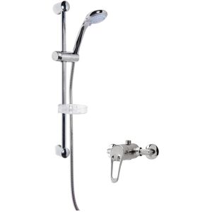 Nuie Round Manual Exposed Shower Valve With Slider Rail Kit - Chrome Nuie Round Manual Exposed Shower Valve With Slider Rail Kit - Chrome