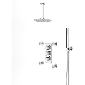 Nes Home Round 3 Way Concealed Shower Mixer Valve,Shower Head,Handset,Body Jets Nes Home Round 3 Way Concealed Shower Mixer Valve,Shower Head,Handset,Body Jets