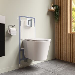 Verona Matt White Wall Hung Rimless Toilet With Soft Close Seat, C Bun/beba_25859/80715 Verona Matt White Wall Hung Rimless Toilet With Soft Close Seat, C Bun/beba_25859/80715