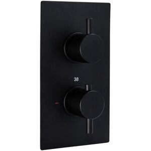 Twin Shower Valve Round Naples Thermostatic Single Outlet Matt Black Enki Tsv023 Twin Shower Valve Round Naples Thermostatic Single Outlet Matt Black Enki Tsv023