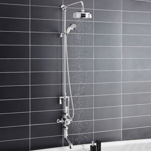 Hudson Reed White Topaz Triple Thermostatic Shower Valve Rigid Riser Bath Filler Hudson Reed White Topaz Triple Thermostatic Shower Valve Rigid Riser Bath Filler
