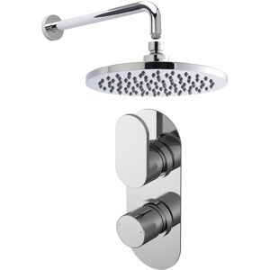 Nuie Binsey Twin Round Thermostatic Concealed Shower Valve Fixed Head And Arm Nuie Binsey Twin Round Thermostatic Concealed Shower Valve Fixed Head And Arm