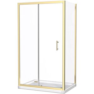 Willesden Bathrooms 1100 X 800mm Shower Enclosure Sliding Door, Panel & Tray Brushed Brass Willesden Bathrooms 1100 X 800mm Shower Enclosure Sliding Door, Panel & Tray Brushed Brass
