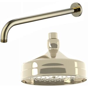 Fixed Shower Head Arm Small Wall Mounted 150mm English Gold Brass Enki Ra059 Fixed Shower Head Arm Small Wall Mounted 150mm English Gold Brass Enki Ra059