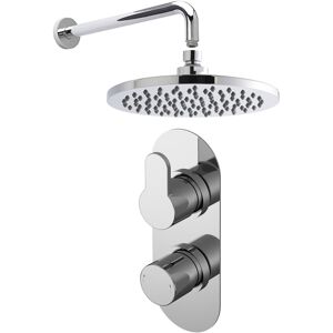 Nuie Arvan Twin Round Thermostatic Concealed Shower Valve Fixed Head And Arm Nuie Arvan Twin Round Thermostatic Concealed Shower Valve Fixed Head And Arm